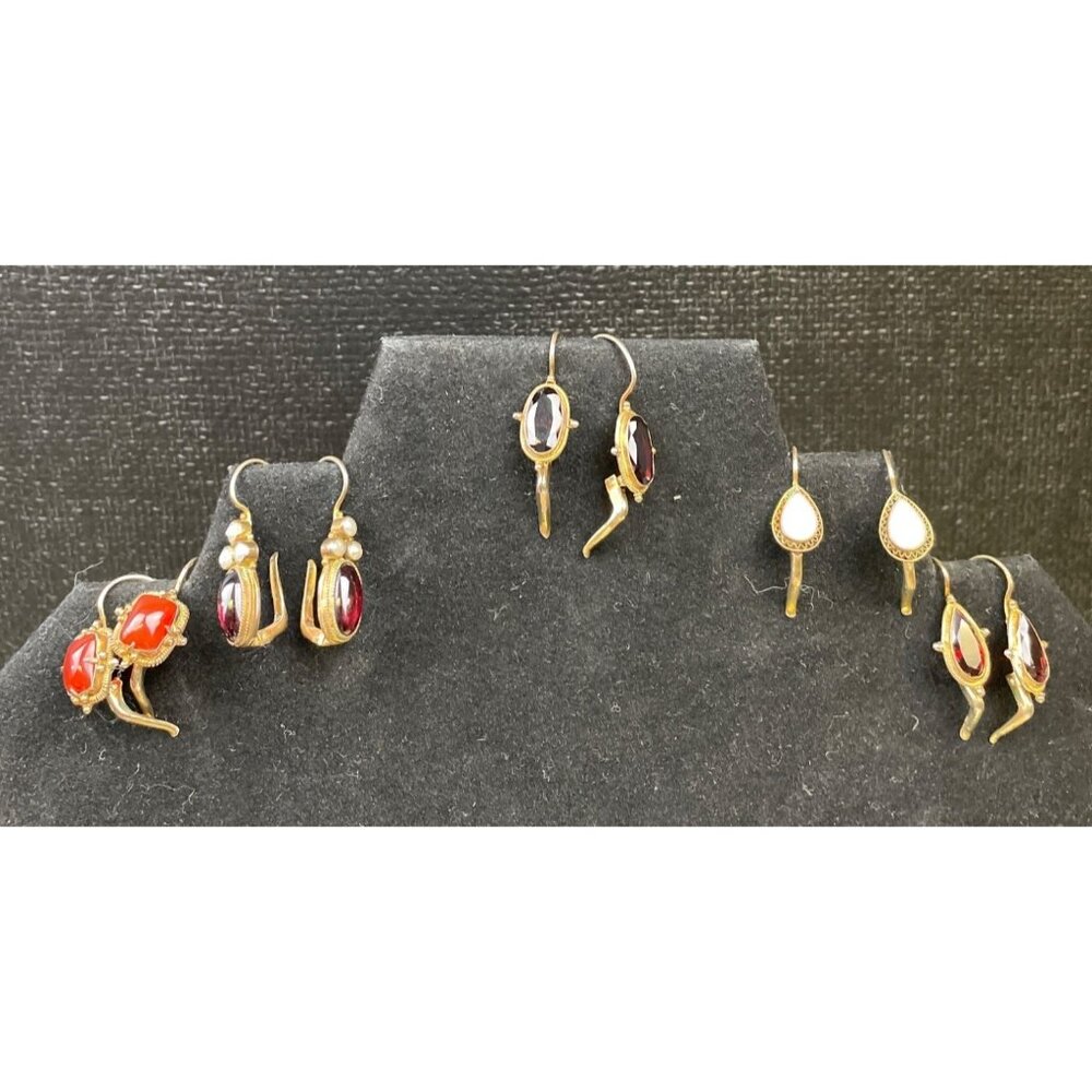 Vintage Women's Dangling Earings with Stones set of 6 SKU 6195